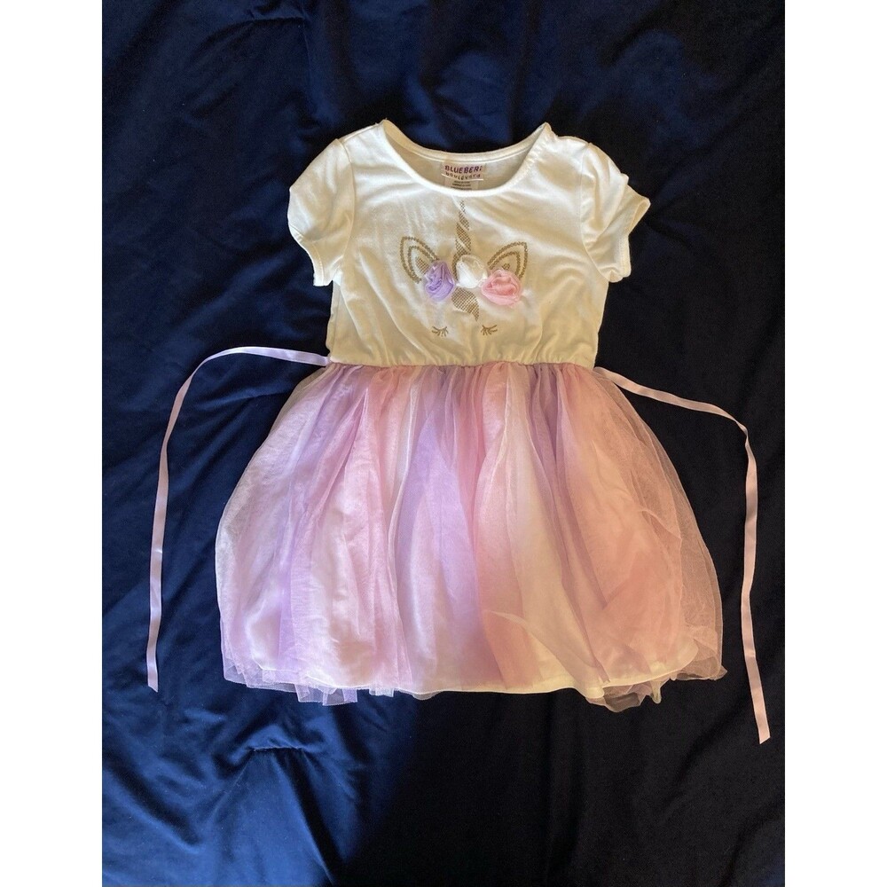 Size 4 Blueberi Boulevard girl clothes - 1 piece dress | unicorn theme